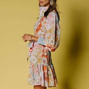 clad cloth forbidden garden dress pink ripple floral new